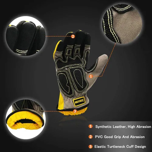 Miniatura 3 de Guantes de extracción de servicio medio, resistentes a cortes, resistentes al aceite y al agua, tarifa EN388 4242XP/4131, naranja/amarillo 7905XL