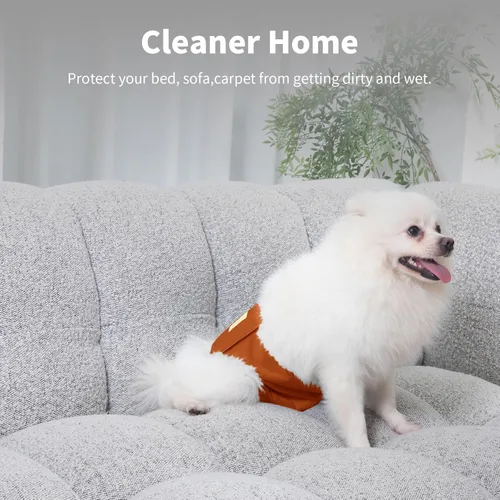 Miniatura 5 de Vecomfy Bandas para el vientre para perros machos (paquete de 5), pañales para perros pequeños lavables y reutilizables a prueba de fugas, envoltura