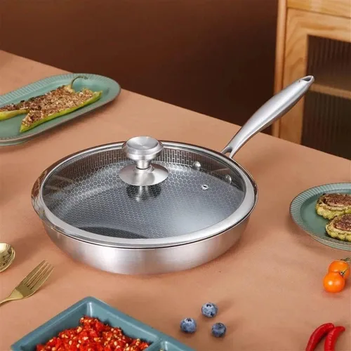 Miniatura 6 de Olla de cocina de acero inoxidable 316, sartenes de grado profesional para cocinar, sartén antiadherente física grabada con láser, sartén Con tapa