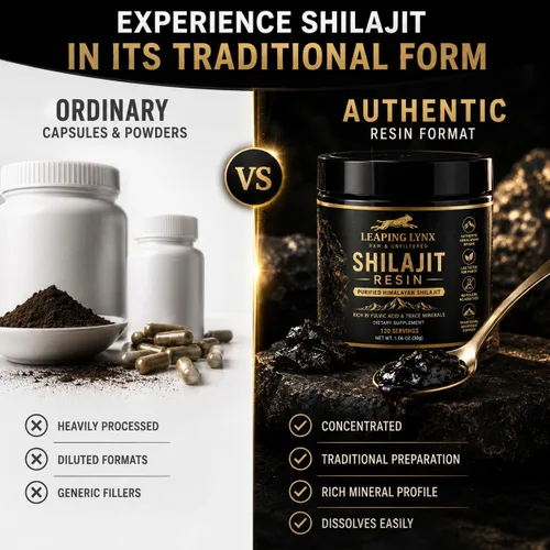 Miniatura 4 de Resina Shilajit del Himalaya de 1,000 mg – 85+ oligominerales, ácido fúlvico orgánico de grado dorado Cosechado alpino, secado al sol y purificado