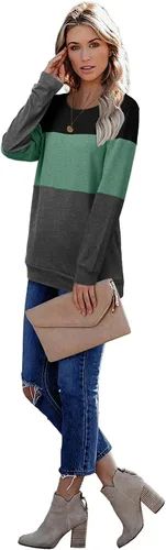 Miniatura 3 de CRAZY GRID Womens Trendy Long Sleeve Shirts Casual Loose Soft Sweatshirt Fall Tops