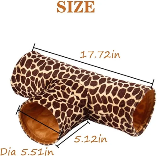 Miniatura 2 de LEFTSTARER Túnel de conejillo de indias, escondite plegable de 3 vías para hurón, erizo, chinchillas, ratones, rata y conejo Tubos de túnel de 3 vías