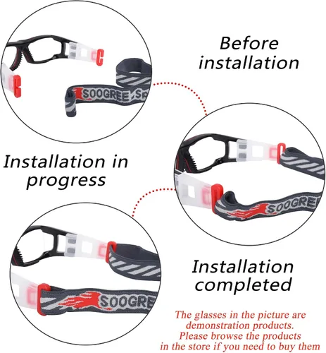 Miniatura 5 de Gafas deportivas con diadema para baloncesto, fútbol, banda protectora para gafas (paquete de 2)