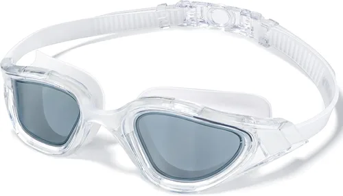 Keary Gafas de natación para adultos para hombres y mujeres, gafas de natación para jóvenes, protección UV, antivaho, gafas de agua para piscina Gris