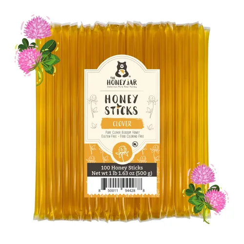Miniatura 14 de The Honey Jar Palitos de miel lisos, pajitas de miel pura para el té, café o un placer saludable, una cucharadita de miel saborizada por barra