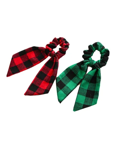 Miniatura 8 de Checkered Plaid Scrunchies Black White Plaid Checkered Hair Scrunchies Checkerboard BW17 (3 Pcs-Large Plaids)