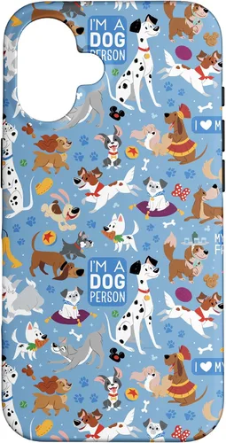 Miniatura 32 de Disney Funda azul para iPhone 17 con texto en inglés "Dogs I'm a Dogperson