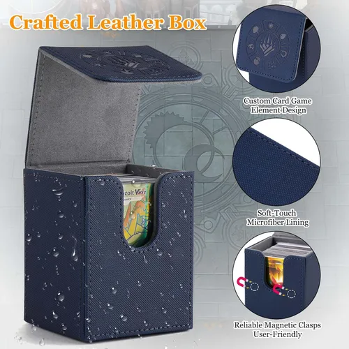 Miniatura 3 de Caja para mazo de cartas Arkeiliy, caja de almacenamiento MTG con 50 fundas para cartas, 110+ cajas para cartas coleccionables para Magic Commander