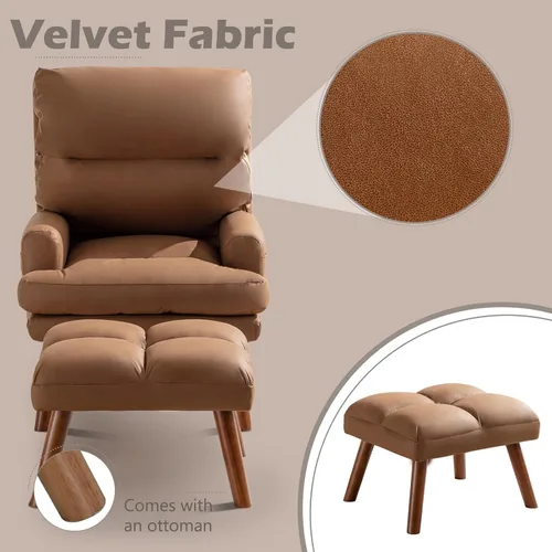 Miniatura 3 de IOMOR Silla de Acento Moderna con Almacenamiento, Sillón Individual con Almohada de Respaldo Mullido, Silla Cómoda Tapizada para Sala de Estar