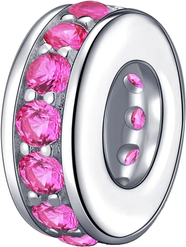 Miniatura 57 de 925 plata esterlina espaciador encanto grano con CZ transparente para pulseras Pandora Charms