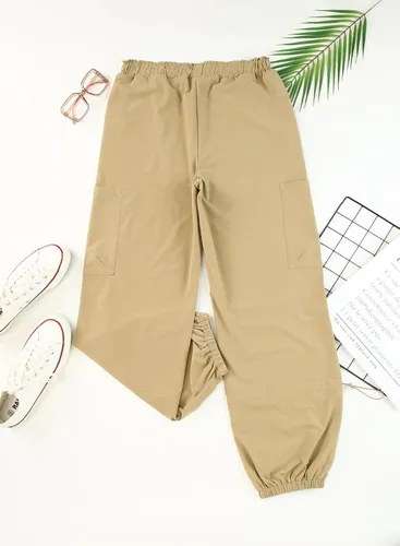 Miniatura 8 de Allytok Pantalones de paracaídas para mujer, pantalones cargo holgados con bolsillos con cordón Y2K Streetwear
