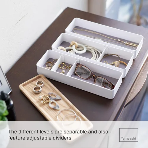 Miniatura 3 de YAMAZAKI Home Rin Reloj Apilable Y Estuche De Accesorios, Joyero Organizador Para Gafas - Plástico + Madera