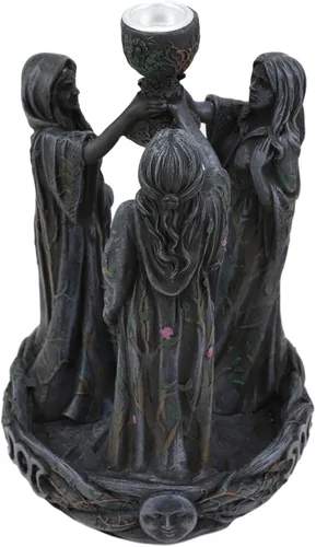 Miniatura 6 de Ebros Gift Wicca Triple Diosa Joven Doncella Esperando Madre y Vieja Crone Pagana Decorativa Cono de Incienso Quemador Estatua de Cono de Incienso