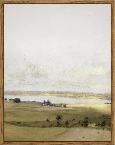 Miniatura 119 de VIYYIEA Arte de Pared en Lienzo Enmarcado Decoración del Hogar, Decoración de Granja Valles Ondulantes bajo Cielos Despejados Pintura de Pared