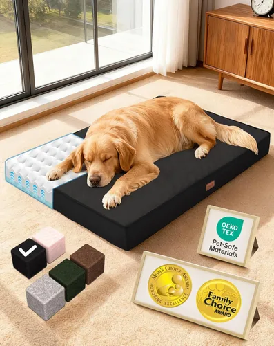 Miniatura 11 de OhGeni Cama ortopédica impermeable para perros pequeños, funda extraíble lavable a máquina en tela fácil de limpiar, espuma de alta densidad y asa