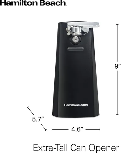 Miniatura 8 de Hamilton Beach Abrelatas eléctrico extraalto automático con palanca de corte desmontable fácil de limpiar, almacenamiento para cable, afilador