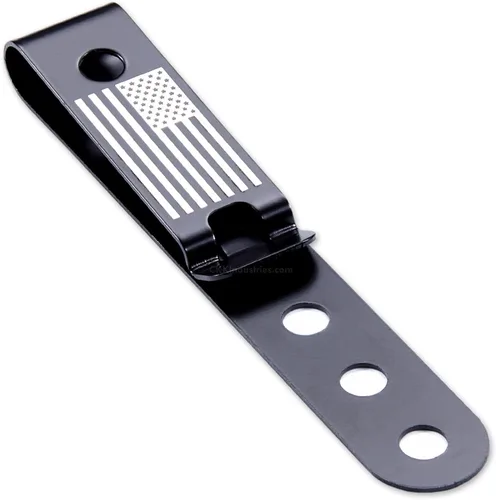 Miniatura 18 de HolsterSmith - Clip universal de metal para cinturón para hacer fundas, modelo 5, (3 agujeros), color negro táctico