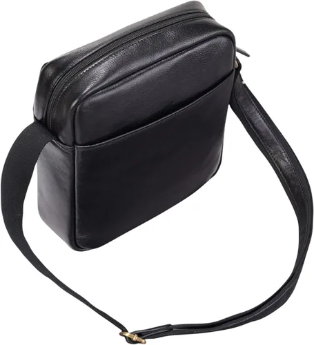 Miniatura 4 de Bolso bandolera de cuero genuino Bolso bandolera de piel de vaca unisex vintage, bolso lateral compacto de viaje de negocios