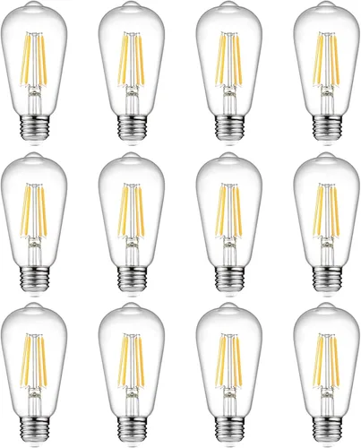 Miniatura 14 de Ascher Bombillas LED Edison vintage, 6 W, equivalente a 60 W, no regulable, luz diurna 5000 K, 700 lúmenes, bombillas de filamento LED antiguas ST58