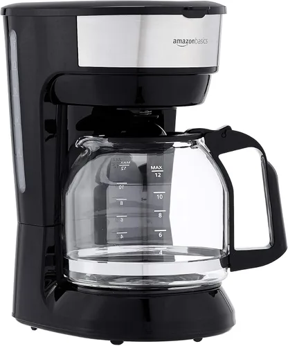 Miniatura 8 de Amazon Basics Cafetera de goteo de 5 tazas, cafetera con jarra de café de vidrio (0.8 Qt), apagado automático, pausa automática, cesta de filtro