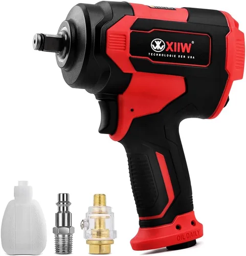 Miniatura 15 de Llave de impacto de aire de 1/2 pulgada, par máximo de 1560 ft-lbs, diseño ligero de 4.4 lb, pistola de impacto de aire incluye 11 piezas de juego