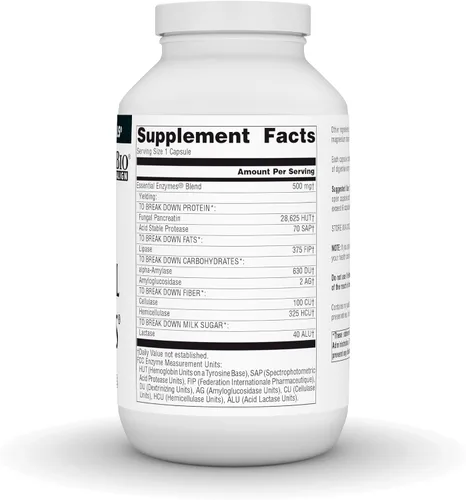 Miniatura 3 de Source Naturals Essential Enzymes - Suplemento de enzimas múltiples bio-alineadas de 500 mg, defensa herbaria para digestión, gases, estreñimiento
