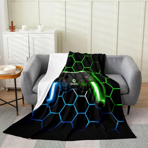 Miniatura 10 de Erosebridal Manta de hojas para niños, niñas y hombres, manta de forro polar colorida, manta de cama de hojas de mandala bohemio, 30 x 40 pulgadas