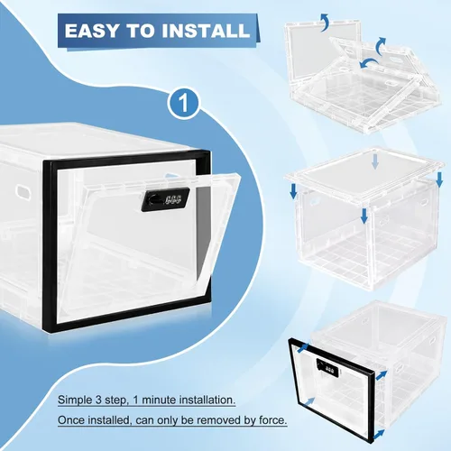 Miniatura 4 de Caja de seguridad para medicamentos seguros, caja de almacenamiento con cerradura de material premium, contenedor organizador con cerradura y código