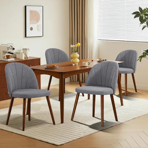 Miniatura 13 de Juego de 4 sillas de comedor de terciopelo, sillas de comedor modernas tapizadas de mediados de siglo, silla de acento sin brazos con patas doradas