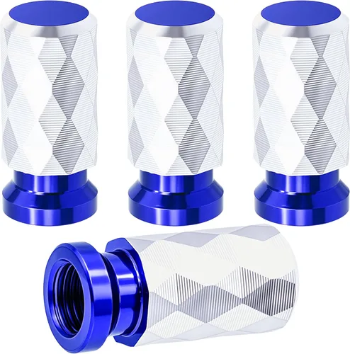Miniatura 17 de 4 piezas de tapas de válvula de rueda con forma de punta, válvula de rueda de aleación de aluminio con punta, tapas de aire universales a prueba