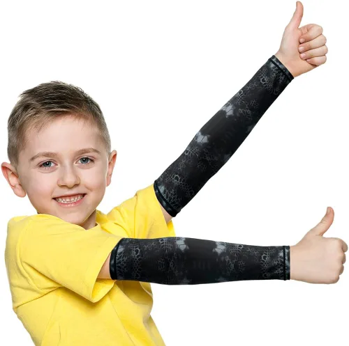 Miniatura 13 de JOEYOUNG Mangas de brazo para niños (4-9 años), mangas solares para fútbol, baloncesto, disfraz para fiesta, protección UV, manga refrescante