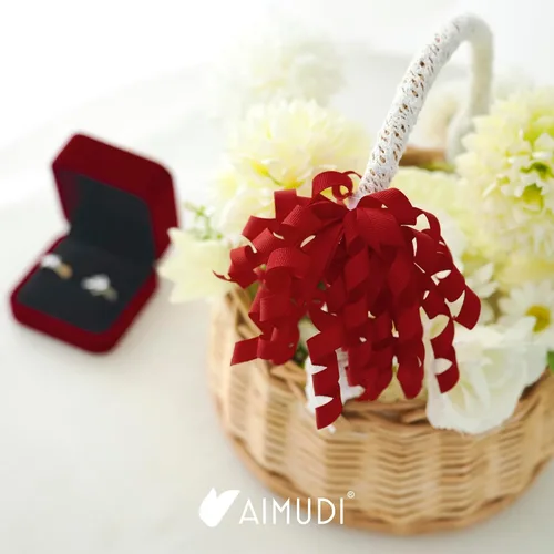 Miniatura 5 de AIMUDI Lazos rizados rojos de 4 pulgadas, lazos de cinta rizada autoadhesivos, lazos para envolver regalos, cinta de grogrén, lazos para bolsas