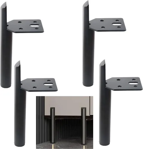 Miniatura 8 de Patas de muebles de 2 pulgadas, patas negras para mesa de café, patas de muebles de metal de mediados de siglo para sofá, gabinete, otomana, juego