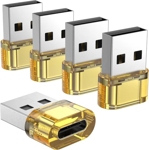 Miniatura 22 de Adaptador USB-A a USB-C paquete de 5 unidades, convertidor cargador USBC hembra a A macho, convertidor USB a USBC para iPhone 15 Plus Pro Max/Apple