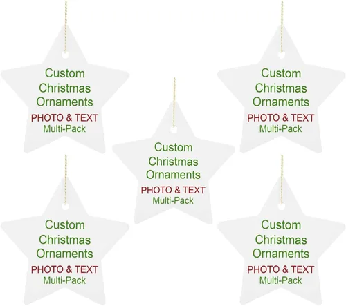 Miniatura 24 de Adornos de Navidad personalizados, texto fotográfico, haz tu propio adorno de cerámica de porcelana, regalo de recuerdos para decoración de Navidad