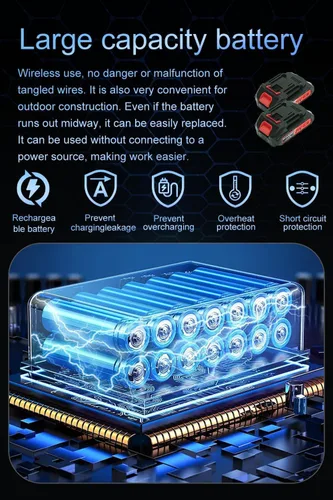 Miniatura 2 de Sierra recíproca inalámbrica, 2 baterías de 2.0 Ah, velocidad variable inalámbrica, kit de cuchillas para corte de madera/metal/PVC RED4