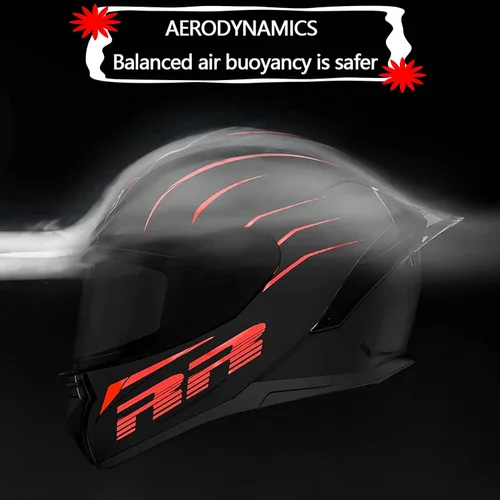 Miniatura 3 de RUANLOV Casco de motocicleta de cara completa, casco de motocicleta frontal abatible, casco integrado aprobado por DOT/ECE, casco abatible de cara