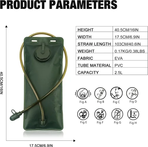 Miniatura 2 de Mardingtop Bolsa de hidratación, bolsa de agua a prueba de fugas de 2.5 litros, mochila de hidratación militar de repuesto para senderismo