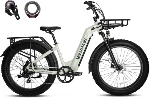 Miniatura 10 de VELOWAVE Bicicleta eléctrica de 26 pulgadas con neumático grueso Ebike eléctrica para adultos con 750 W (pico 1000 W) motor sin escobillas 48 V 15