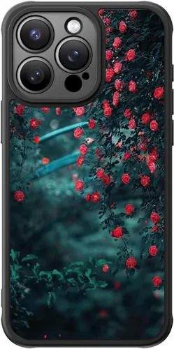 Miniatura 140 de FUNMIKO Funda para iPhone 16 Plus, carga inalámbrica y protección de grado militar, diseño floral moderno para mujeres y niñas, funda antideslizante