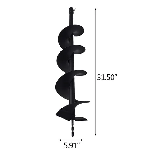 Miniatura 4 de Broca de taladro de 6 pulgadas con eje de 3/4 pulgadas, broca de jardín para plantación, broca de taladro de jardín, broca de poste con agujero