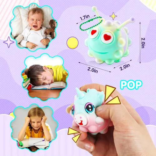 Miniatura 3 de Kiss Monkey Paquete de 24 recuerdos de fiesta para niños 3D Animal Pop, juguetes de caja del tesoro, bolsas de regalos para niños, rellenos
