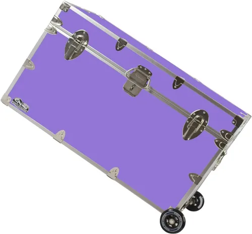Miniatura 11 de C&N Footlockers - Baúl de almacenamiento de graduados XL con ruedas - Fabricado en los Estados Unidos - Reposapiés de acero para dormitorio