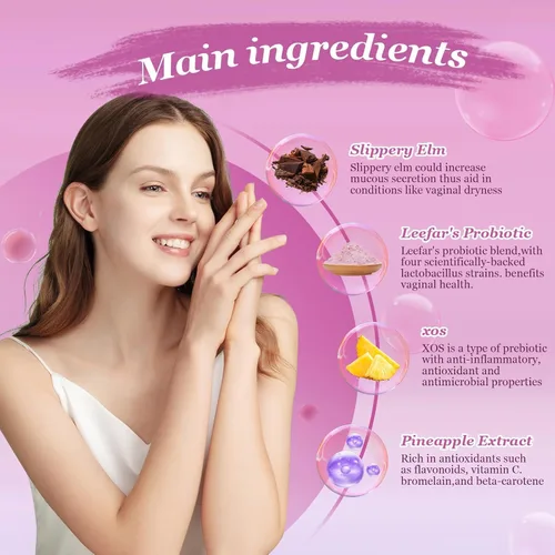 Miniatura 4 de Her Juicy - Gomitas de probióticos femeninos para mujer, sabor a piña, apoya el equilibrio del pH, la salud intestinal y el sistema inmunológico