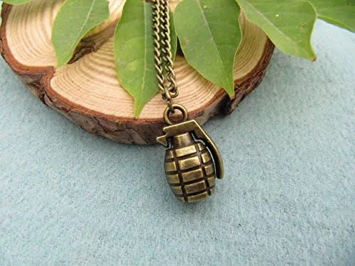 Miniatura 3 de Bomb Collar de bronce Granada de mano collar collar Ejército Warrior militar 10pcs