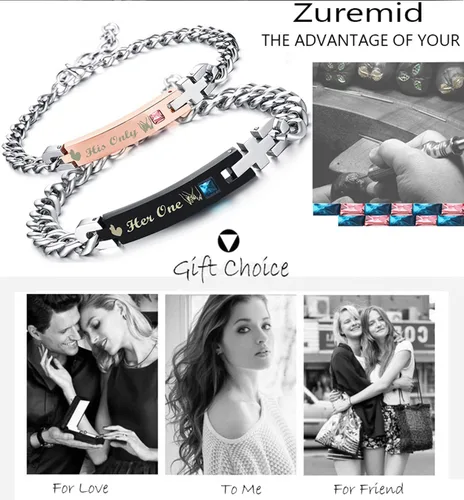 Miniatura 3 de Regalo para enamorado, para él y ella, pulseras grabadas personalizadas para parejas, para mujeres y hombres, juego a juego, regalo de aniversario