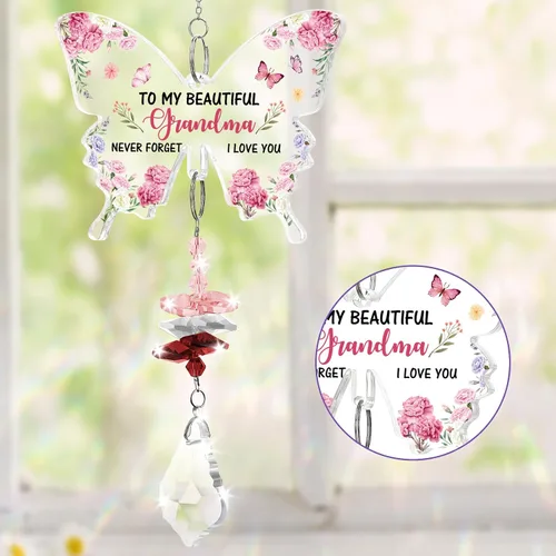 Miniatura 3 de Funnli Regalos para abuela, regalos de cumpleaños para abuela, atrapasoles de cristal, Navidad, cumpleaños, día de la madre, Acción de Gracias, día