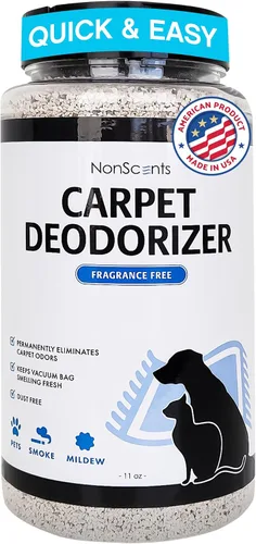 NonScents Eliminador de olores para alfombras y alfombras, desodorante de alfombras para mascotas seguro y sin fragancia, neutralizador de olores