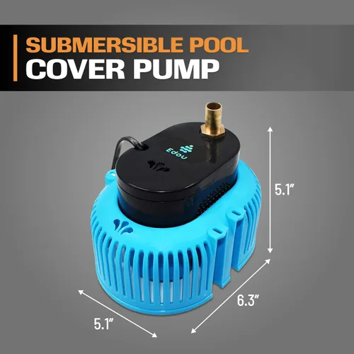 Miniatura 3 de EDOU Bomba sumergible directa para cubierta de piscina Fiable 850 GPH Max Flow 75 W Incluye manguera de drenaje a prueba de torceduras de 16 pies
