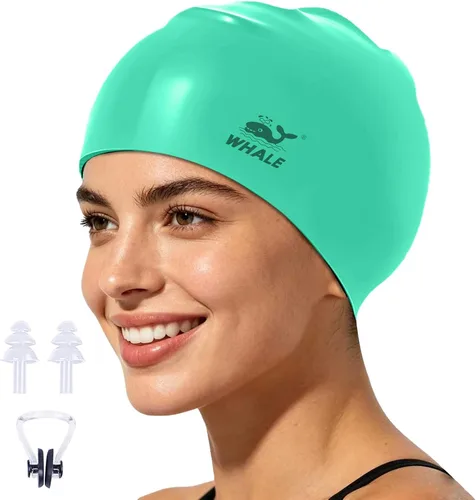 Miniatura 22 de WHALE Gorro de natación extragrande para mujeres y hombres, antideslizante, de alta elasticidad, mantiene el cabello seco, unisex, tamaño grande